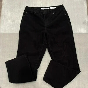 [US8]Jones New York  Lexington Straight Black Corduroy Pants